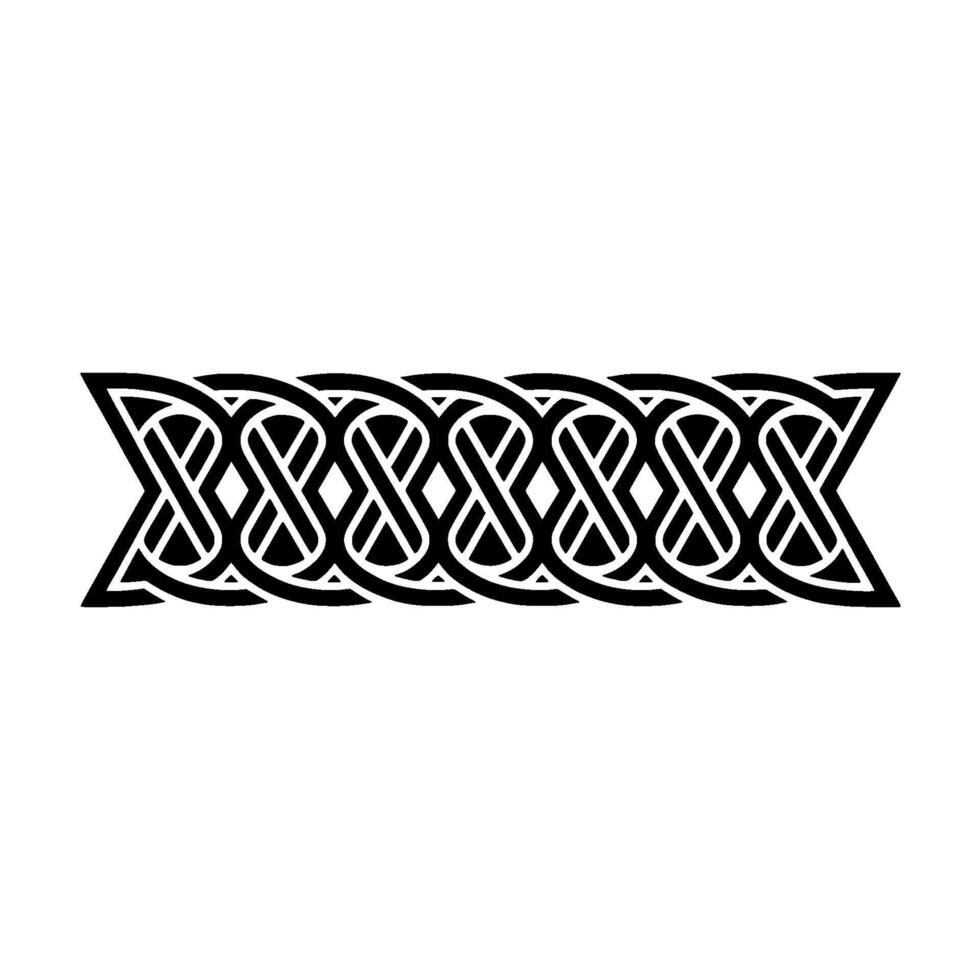Intricate Celtic Knotwork Border, Vintage Style - Pattern vector