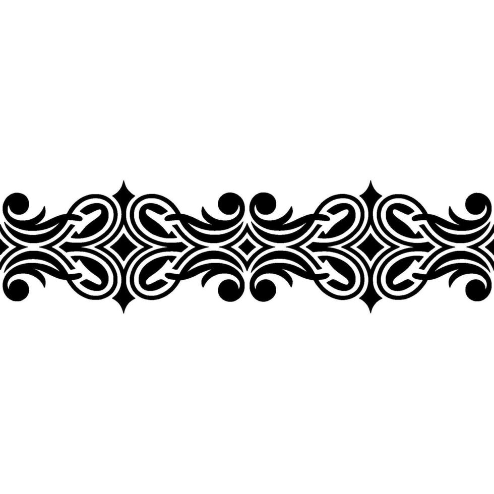 Intricate Black Ornamental Border, Vintage - Stylized vector