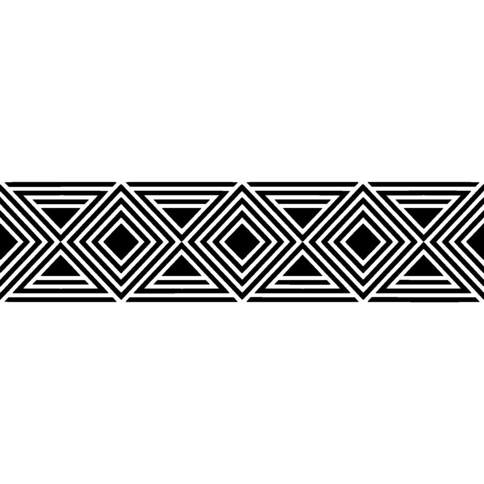 Geometric Deco Border, Minimalist Pattern, Black White, Composition vector