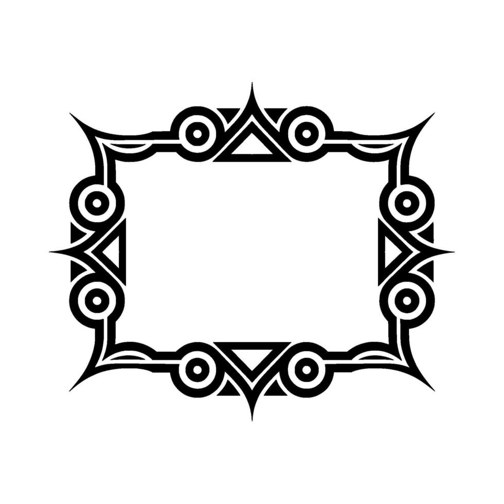Tribal Frame, Geometric Ornamentation, Dark Silhouette vector