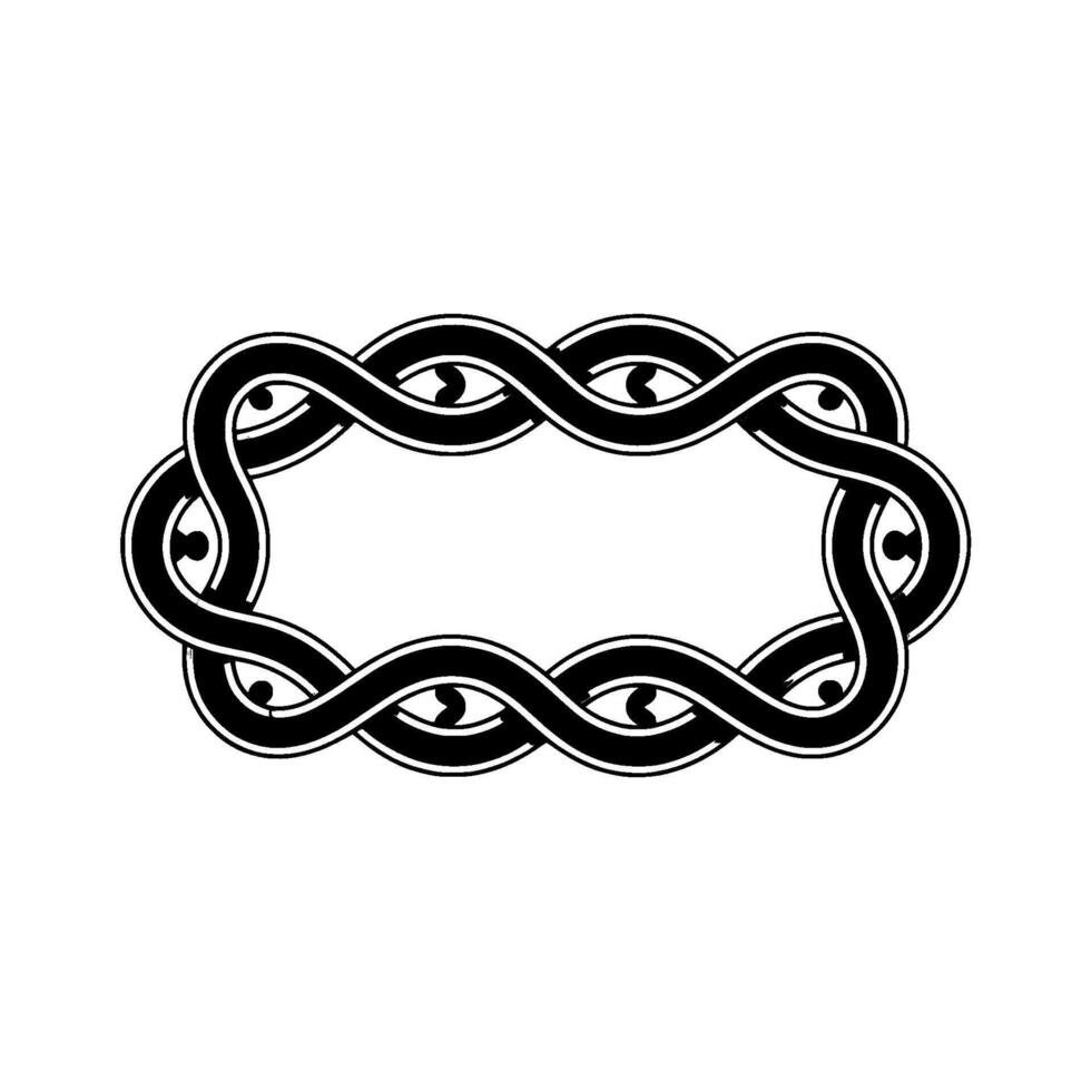 Entwined Eyes Circular Infinity Pattern, Minimalist vector