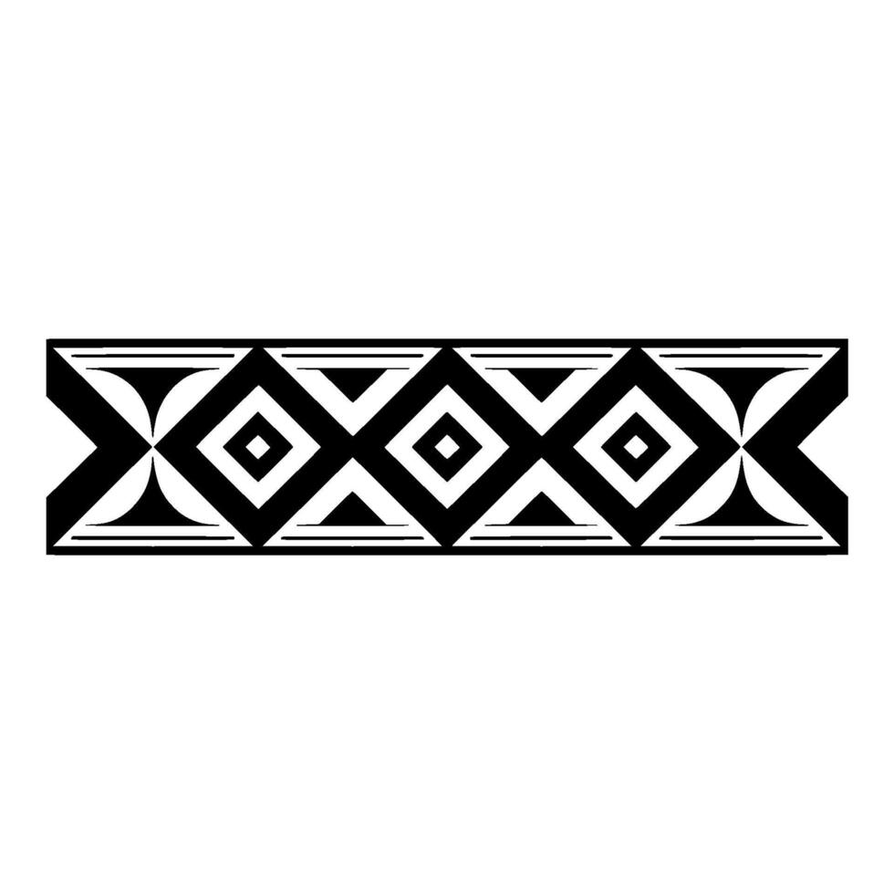 Geometric Tribal Border, Modern Black White, Pattern vector