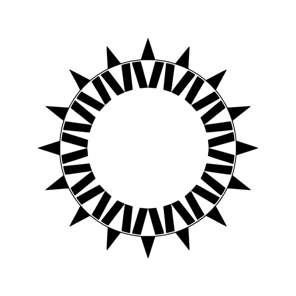 Geometric Spike Circle, Minimalist , Dark Silhouette vector