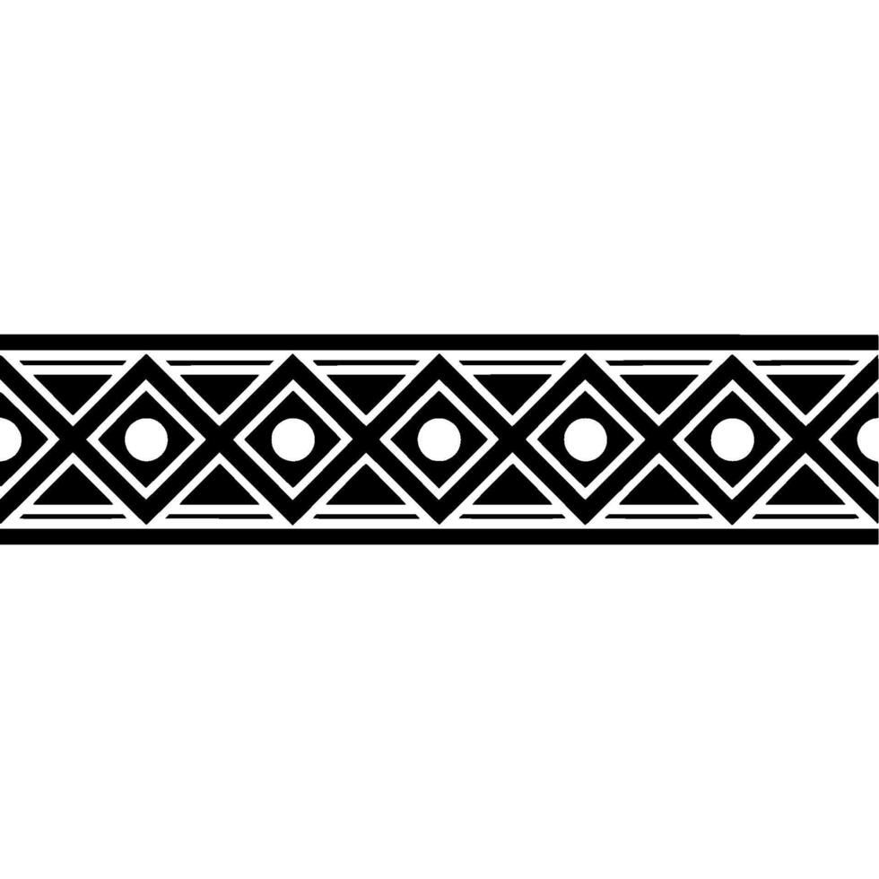 Geometric Deco Border Minimalist Black White Pattern, Symmetrical vector