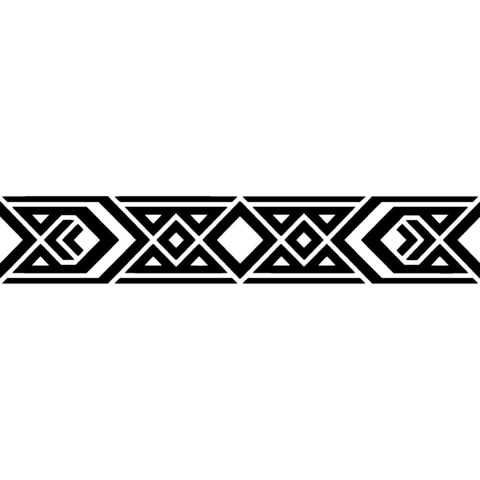 Geometric Tribal Border, Black and White Pattern, Stylized vector