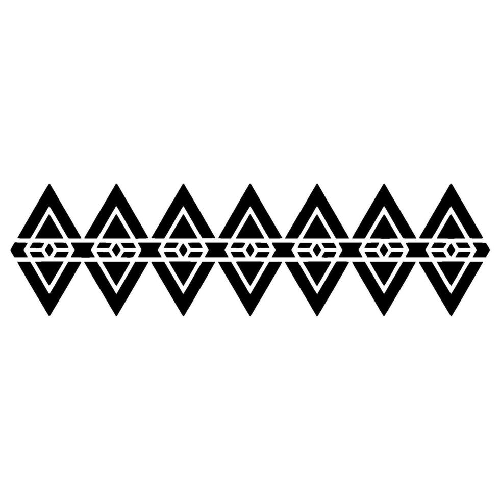 Geometric Tribal Border, Minimalist , Black White - Line vector