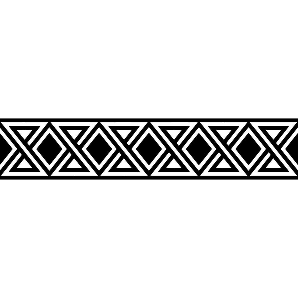 Geometric Deco Border, Black White Pattern - Abstract vector