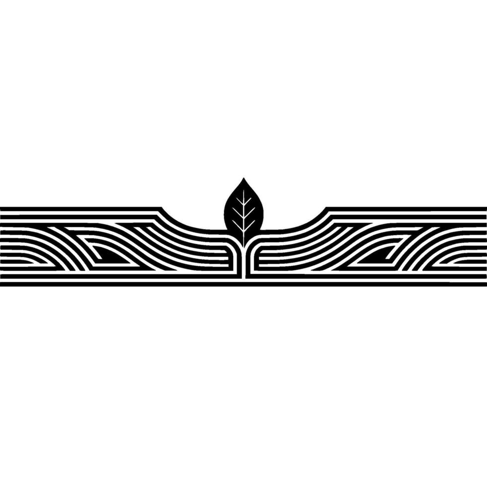 Geometric Leaf Border, Minimalist Wave vector