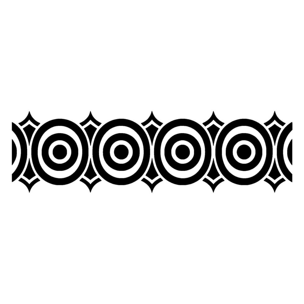 Geometric Tribal Border, Stylized Black Pattern, Circular vector