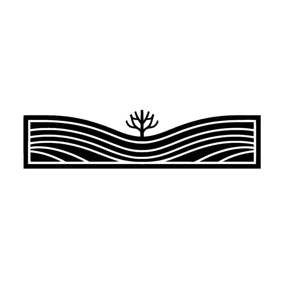 Resilient Growth Minimalist Landscape Emblem vector