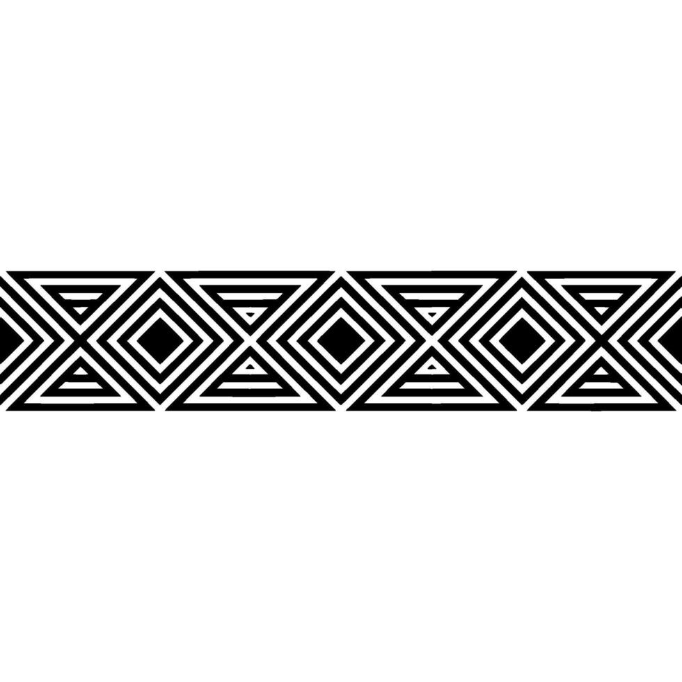 Geometric Border, Black White Deco Pattern, Geometry vector