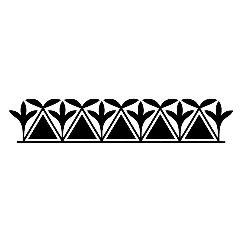 Geometric Tribal Border, Stylized Black, Line vector