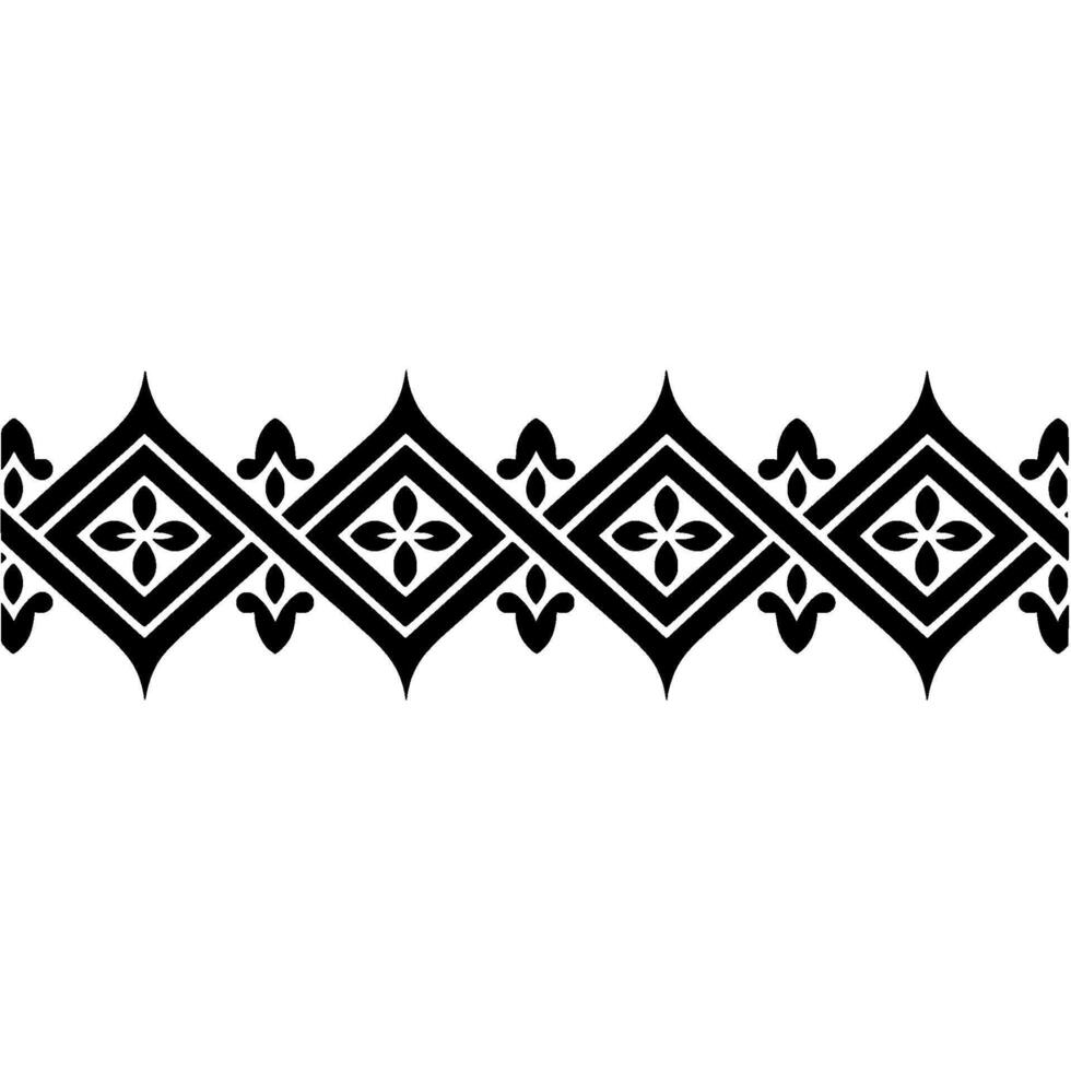 Geometric Border, Stylized Diamond Pattern, Vintage vector