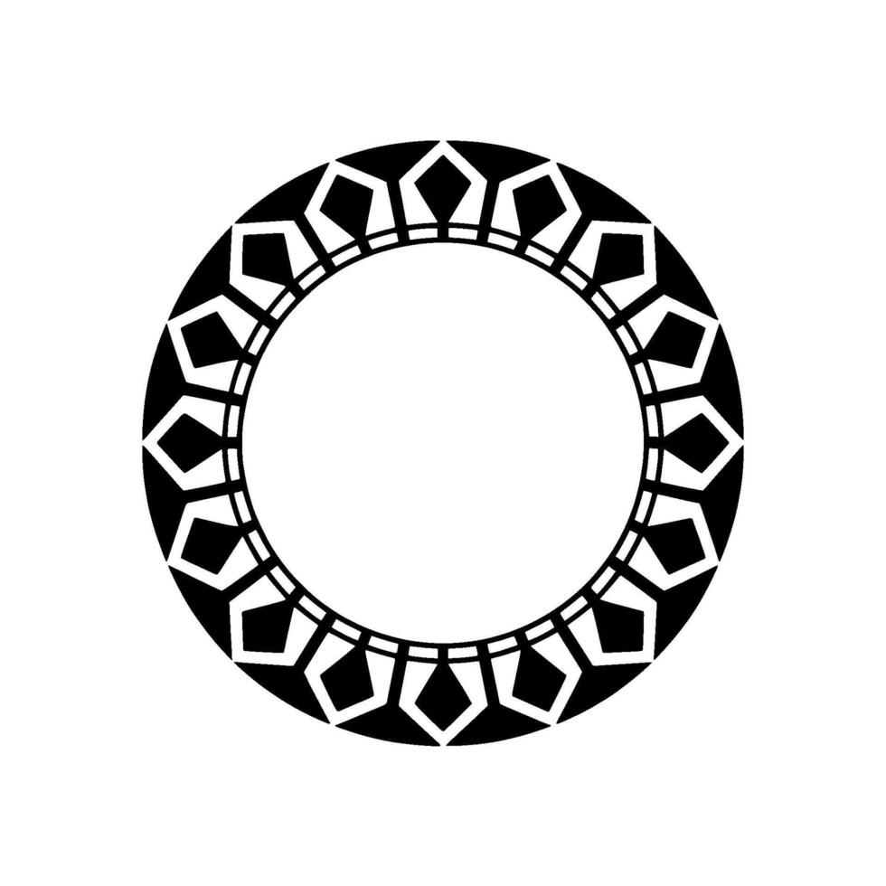 Geometric Tribal Circle, Minimalist - Art vector