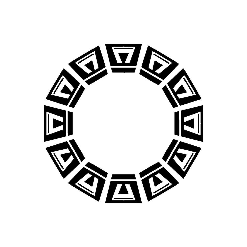 Geometric Tribal Circle, Minimalist , Circular Motif, Geometry vector