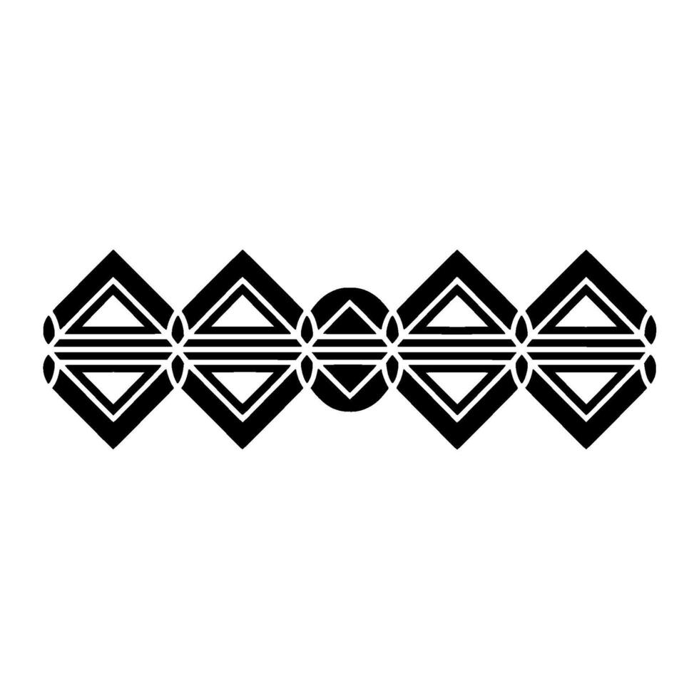 Geometric Deco Border, Minimalist Black White - Ornamentation vector