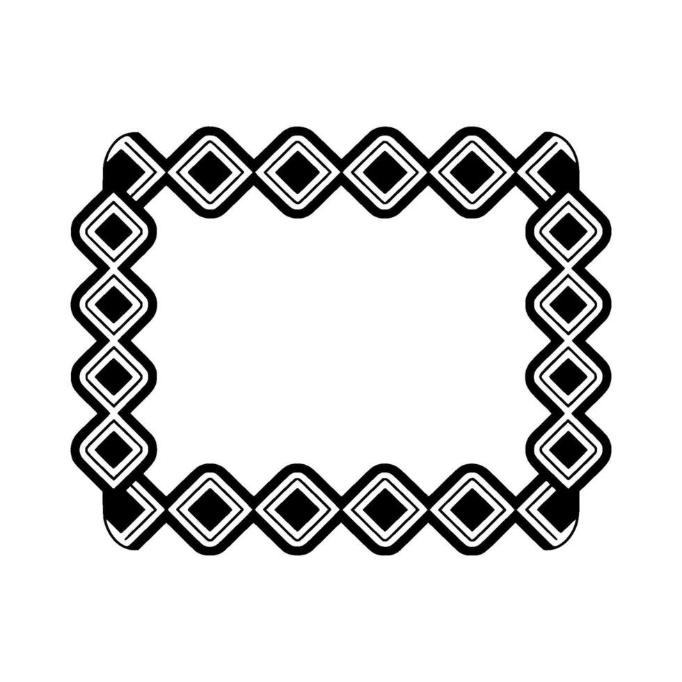 Geometric Deco Border, Elegant Outline, Minimalist, Pattern vector