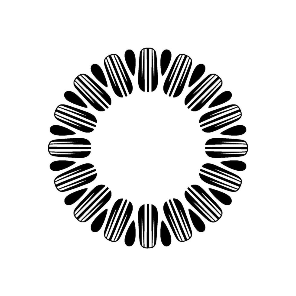 Abstract Circular Pattern, Minimalist , Black and White vector