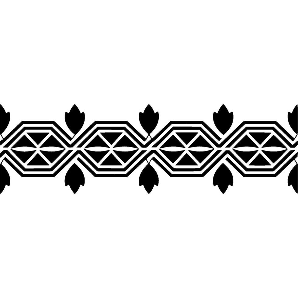 Geometric Border, Stylized Pattern, Black White, Minimalist vector