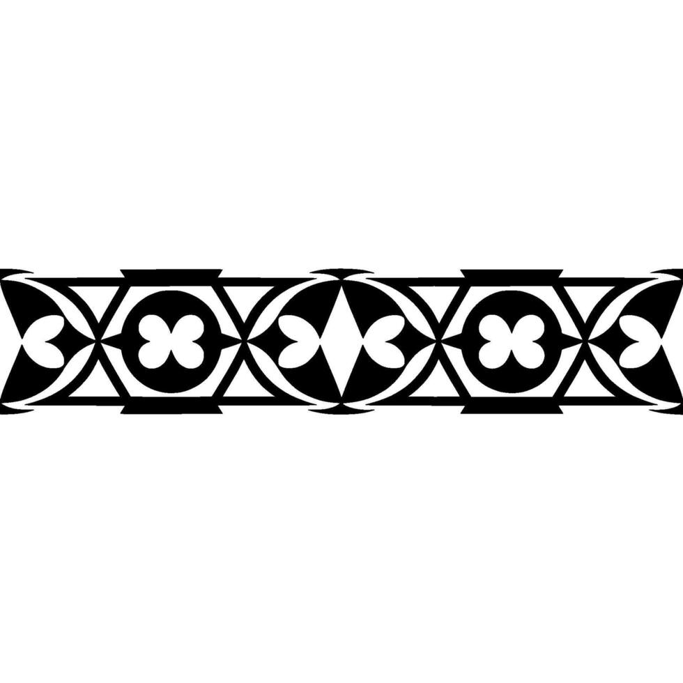 Geometric Border, Stylized Ornament, Vintage, Pattern vector
