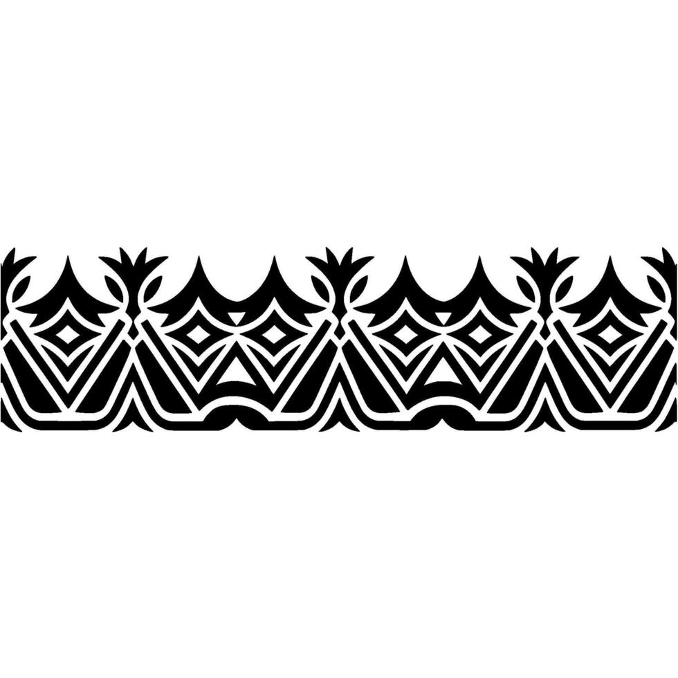 Geometric Tribal Border, Stylized Black Pattern, Texture vector