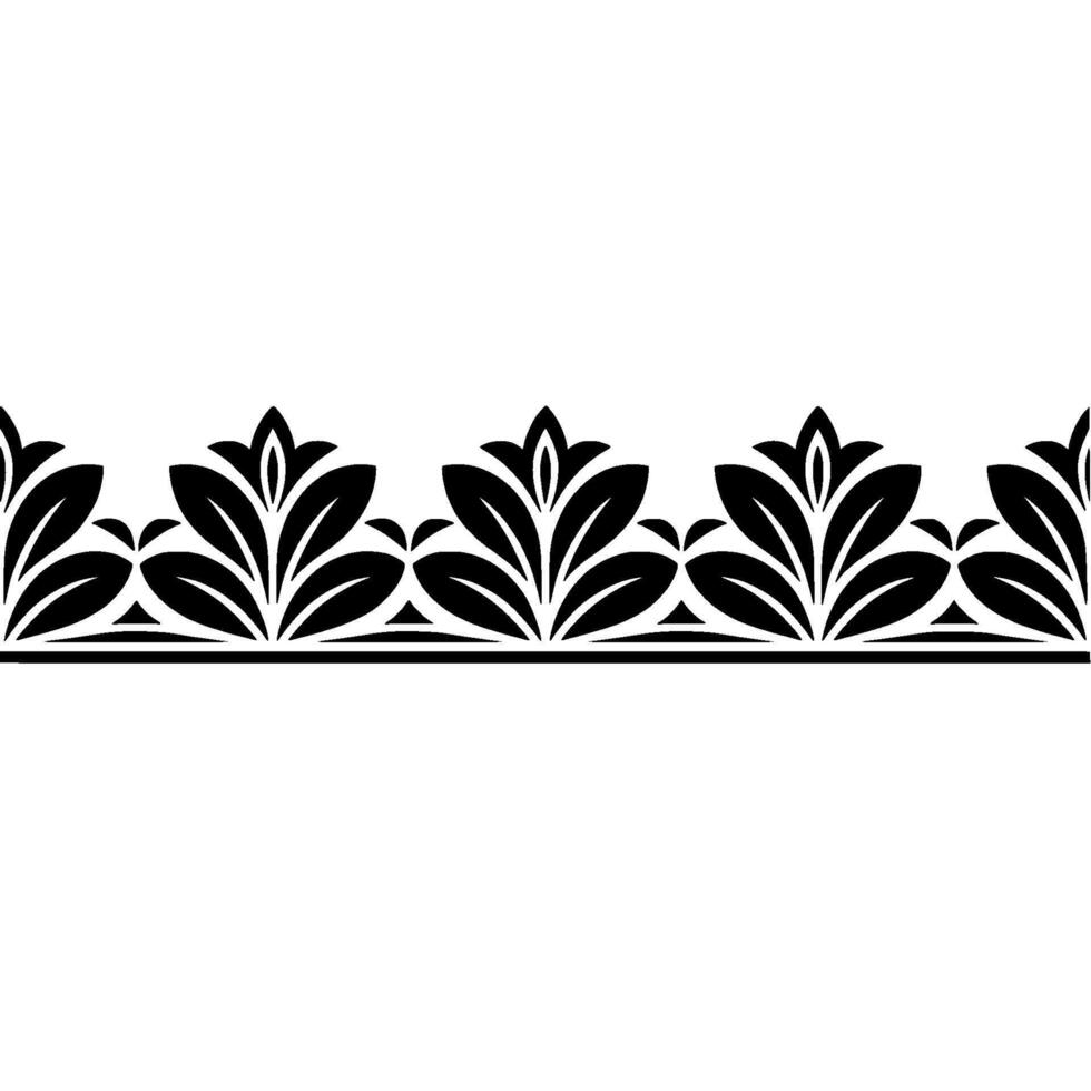 Elegant Botanical Border, Vintage Element, alternate version 19 vector