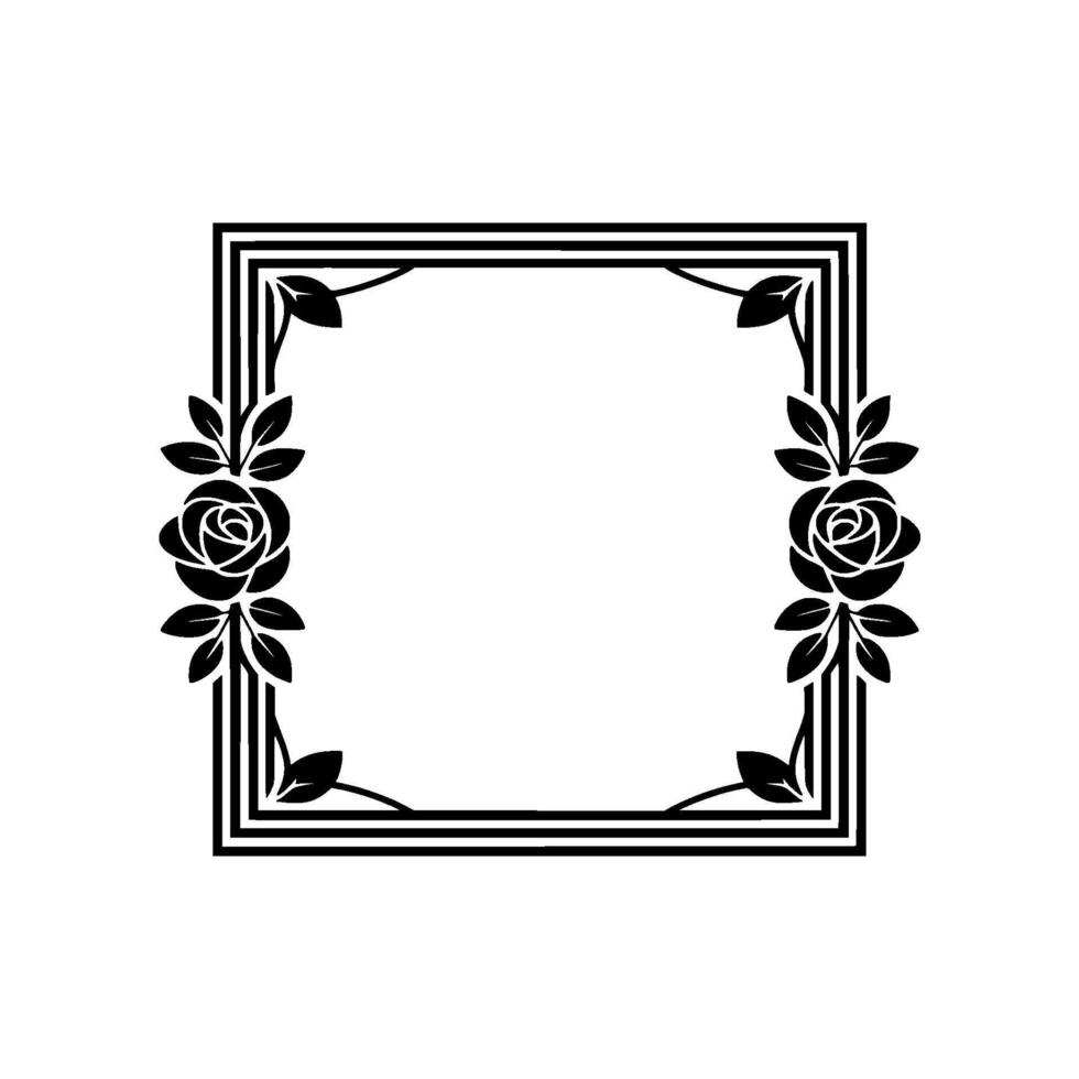 Elegant Floral Frame, Vintage , Minimalist Composition vector
