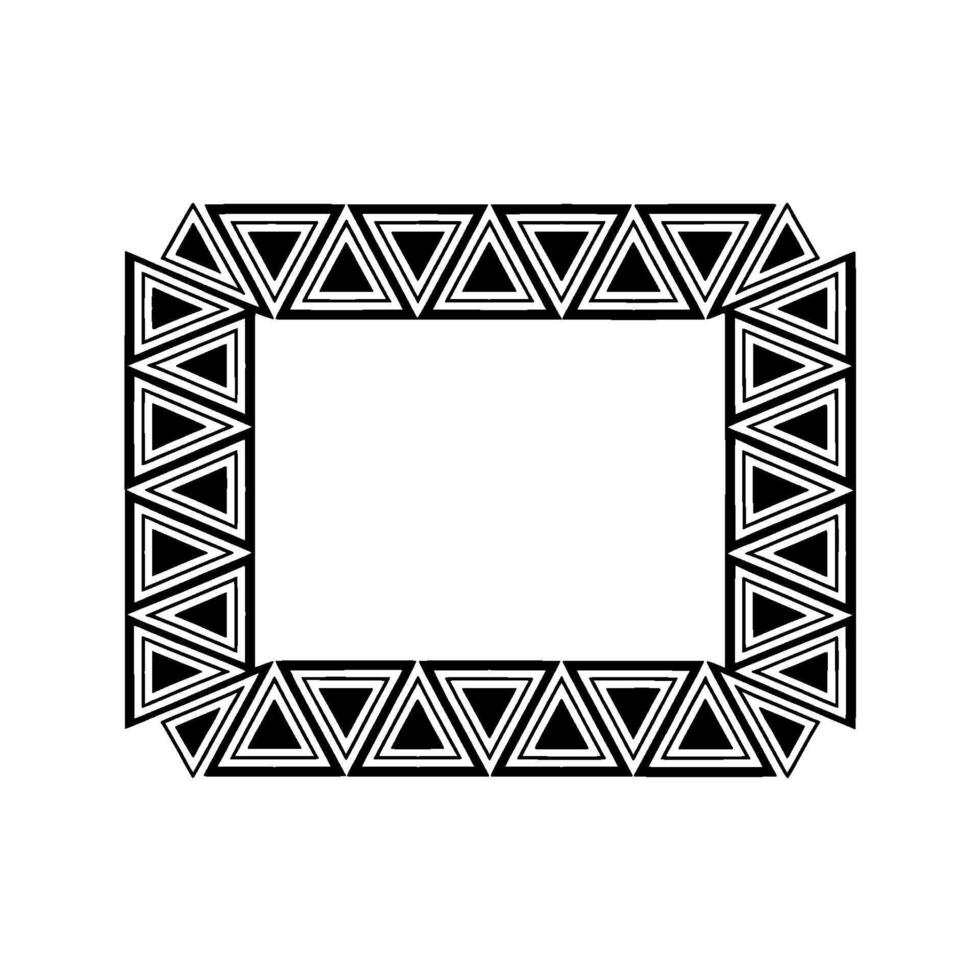 Geometric Deco Frame, Minimalist Black White - Geometry vector
