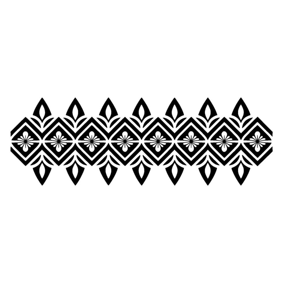 Geometric Tribal Border, Black and White Pattern, Symmetry vector
