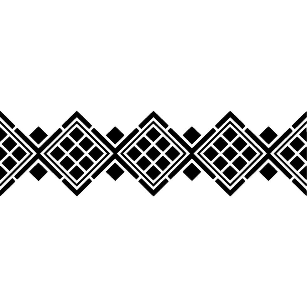 Geometric Border, Black White, Minimalist Pattern, Decorative Element, Diamond vector
