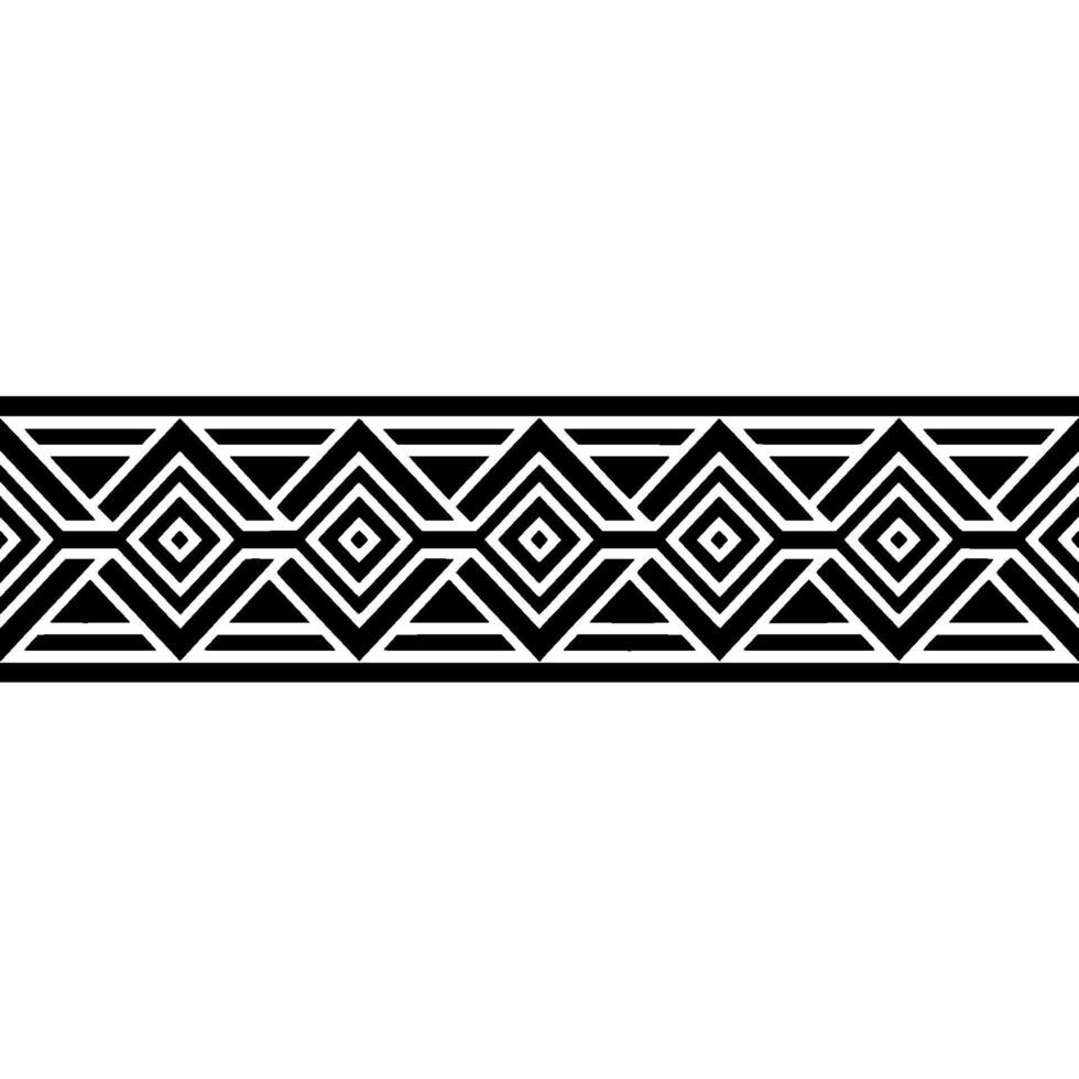 Geometric Deco Border, Black and White Pattern, Triangles vector