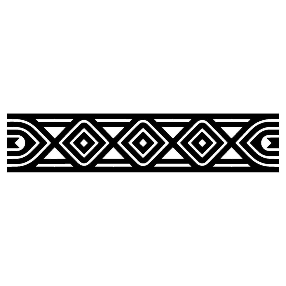Geometric Tribal Border, Black and White Pattern - Art deco vector