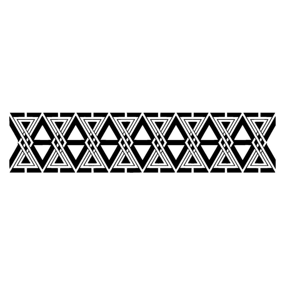 Geometric Tribal Border, Minimalist , Black and White - Abstract vector