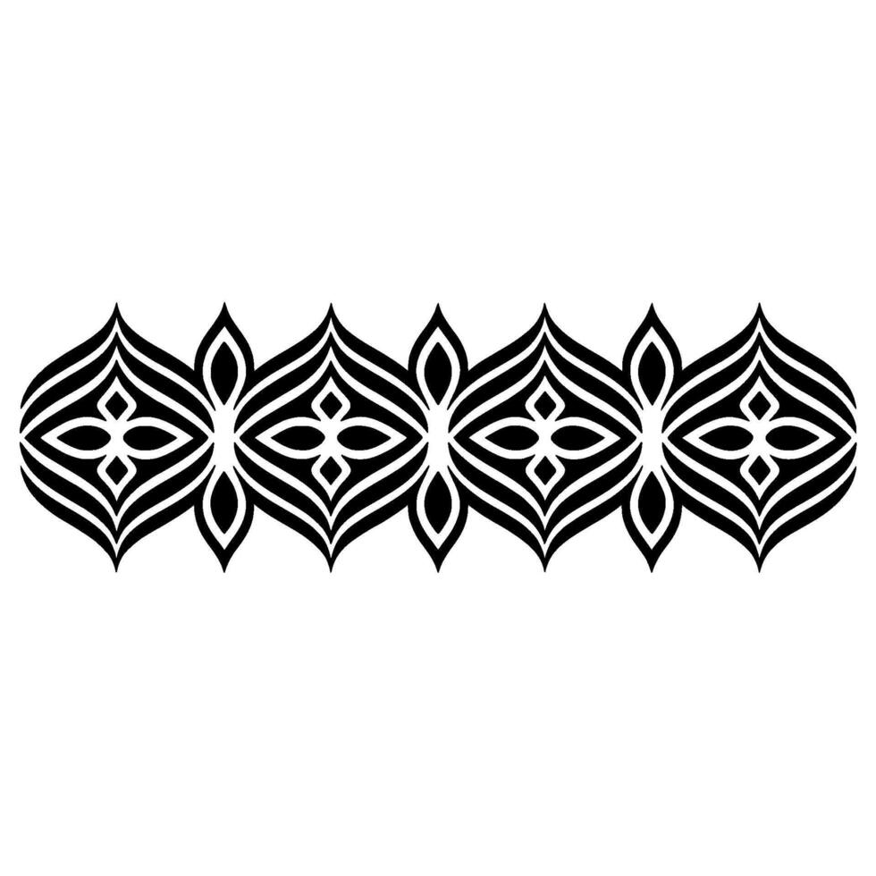 Geometric Tribal Border, Intricate Black Pattern, Decorative vector
