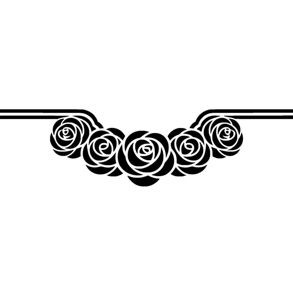 Elegant Rose Border, Minimalist vector