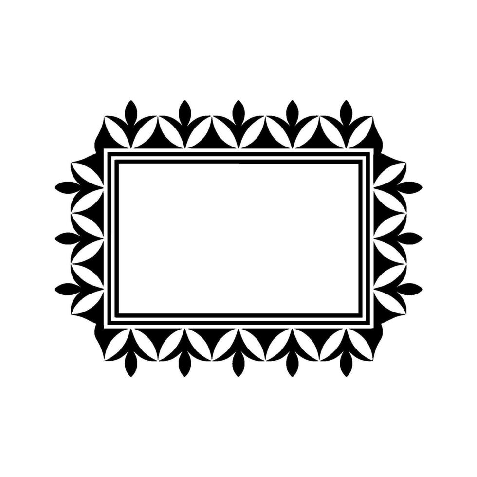 Elegant Black Frame, Botanical Ornamentation, Minimalist, Ornament vector