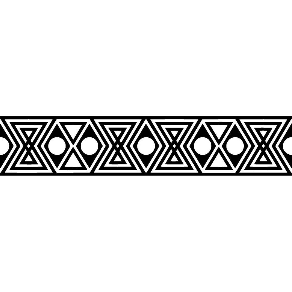 Geometric Deco Border, Black White Pattern, Triangle vector