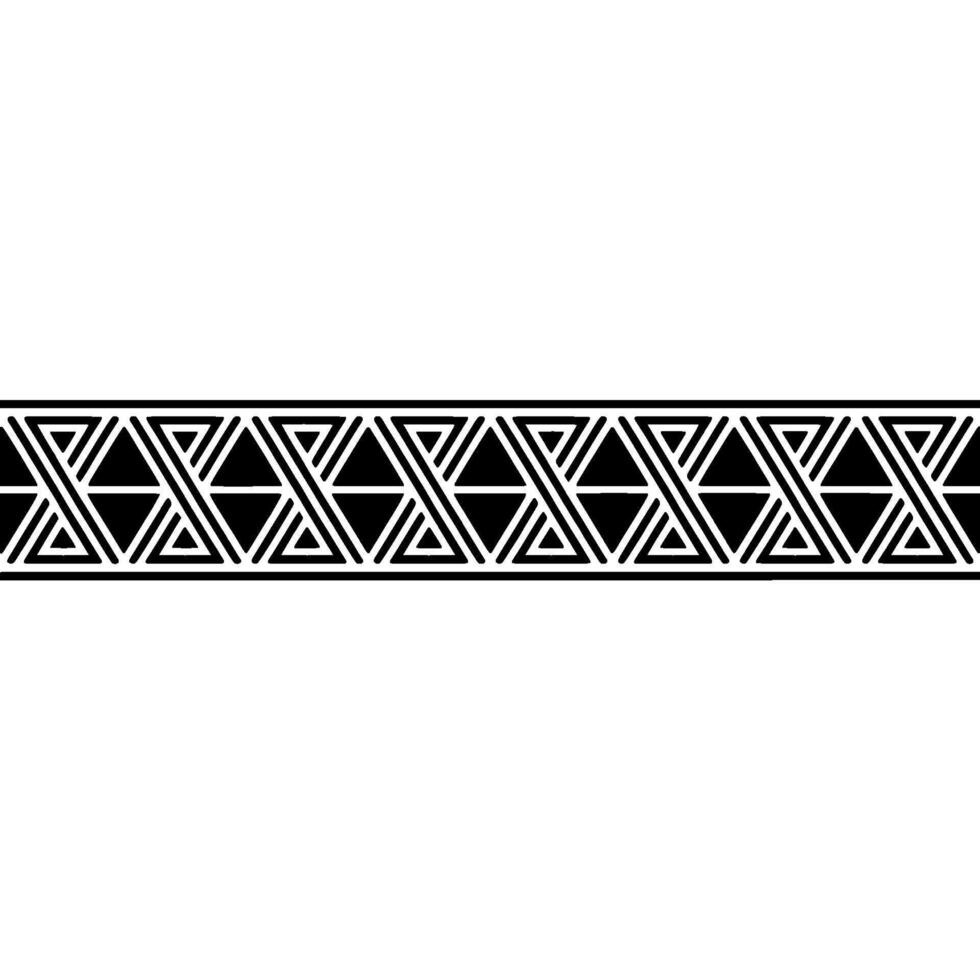 Geometric Deco Border Minimalist Black White Pattern - Triangles vector