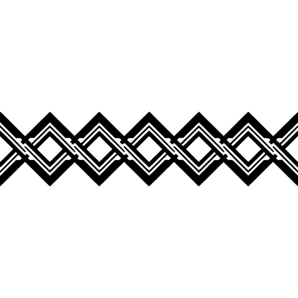Geometric Border, Interlocking Diamonds, Minimalist vector
