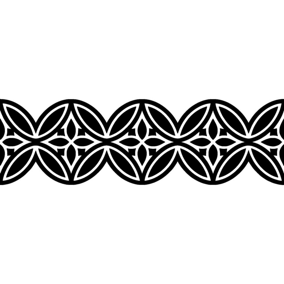 Intricate Celtic Border, Geometric Pattern, Black White, Symmetrical vector