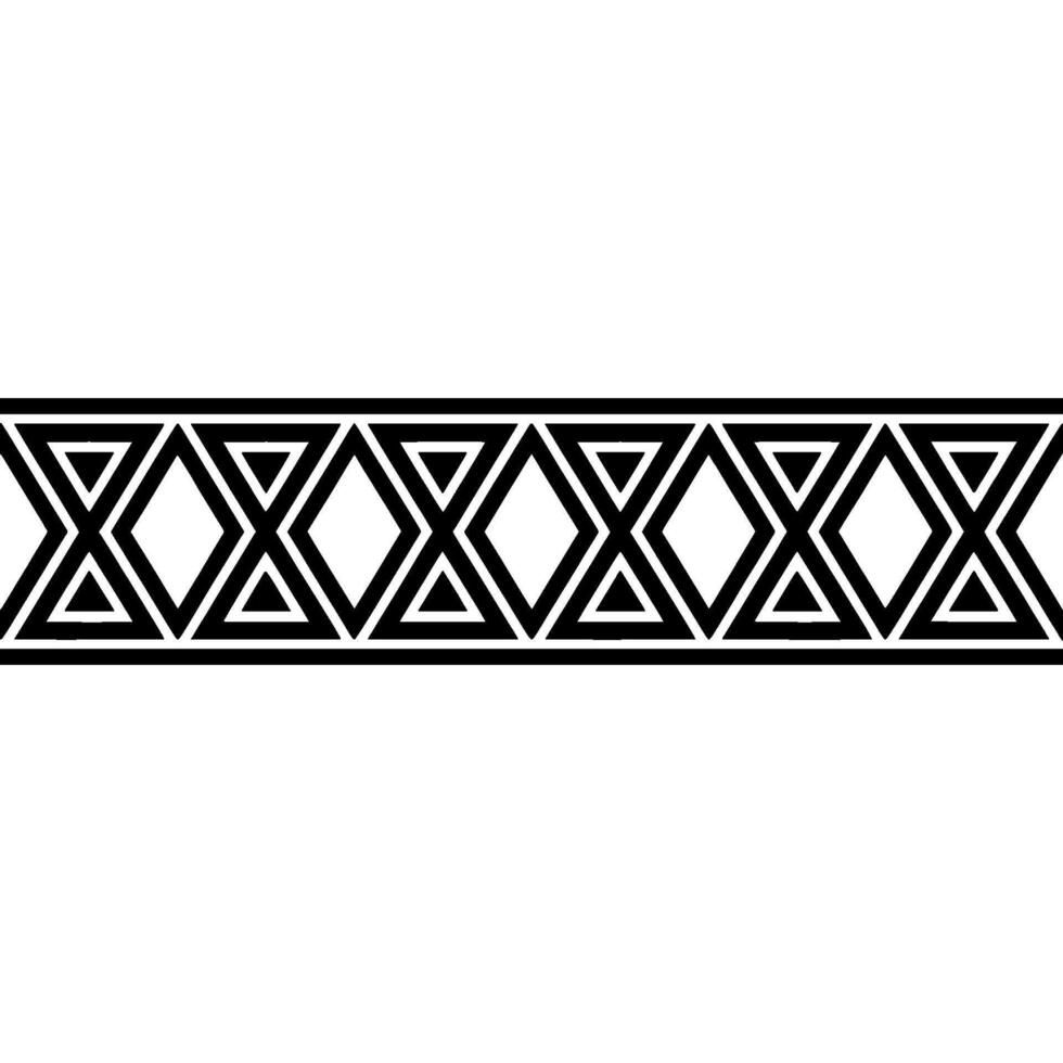 Geometric Deco Border, Black and White Pattern - Triangles vector