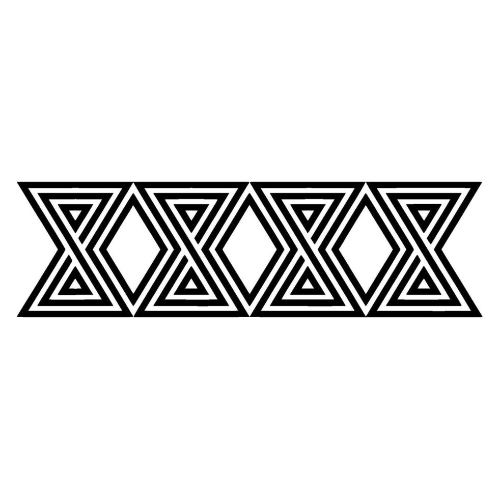 Geometric Deco Border, Minimalist Pattern, alternate version 13 vector