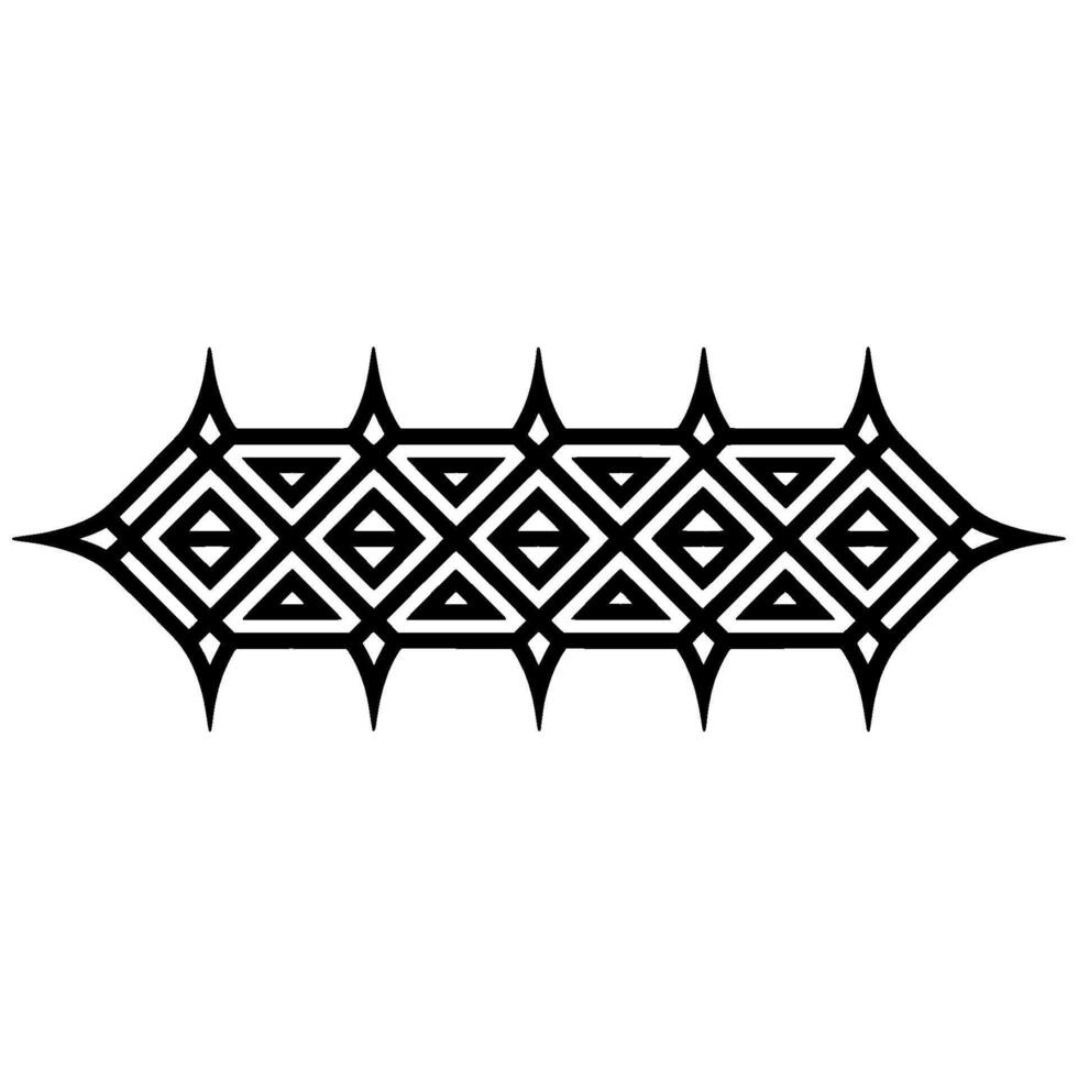 Geometric Tribal Motif, Black and White, Abstract vector