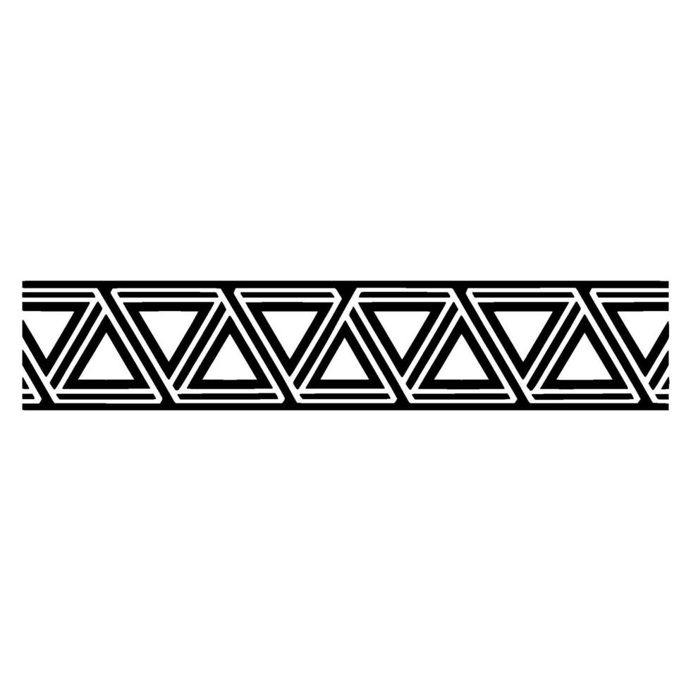 Geometric Deco Border, Minimalist Pattern, Black White - Background vector