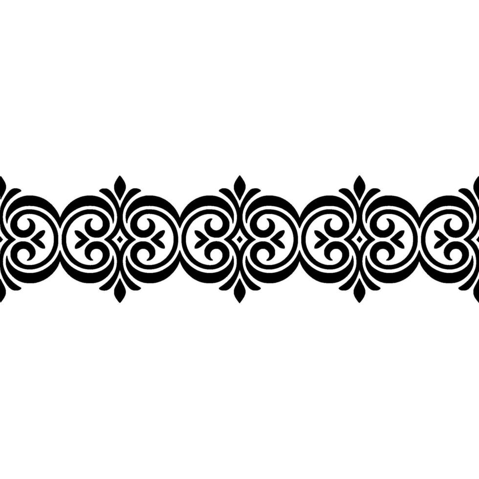 Intricate Black Floral Border, Elegant - Vintage vector