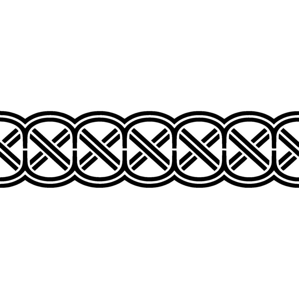 Geometric Border, Interlocking Circles, Minimalist Pattern vector