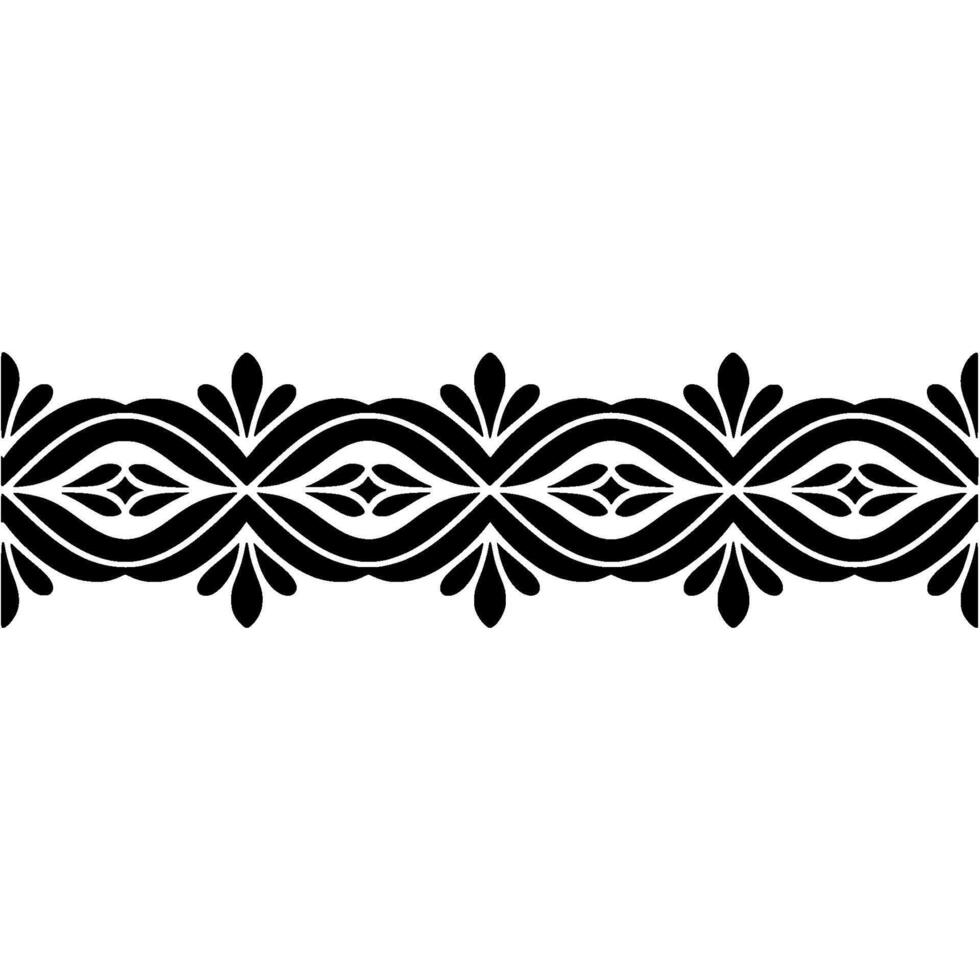 Elegant Black Floral Border, Vintage, Craft vector