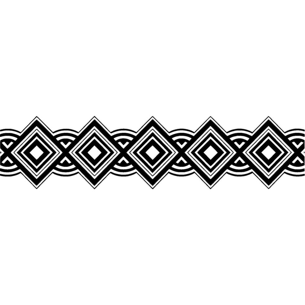Geometric Border, Stylized Deco Pattern, Minimalist, Diamonds vector
