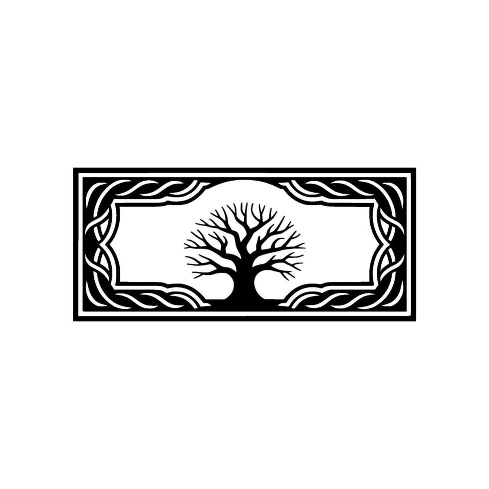Celtic Tree of Life Emblem, Vintage Style vector