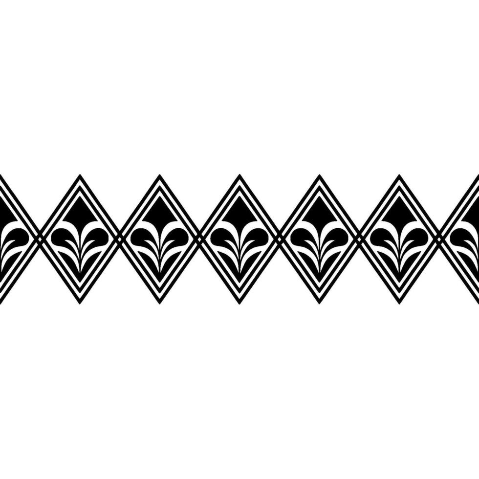 Geometric Deco Border, Elegant Black White Pattern vector